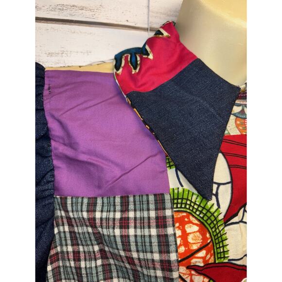 Artsy K. Small Collection Original Top/Blouse Patchwork Boho Zip Back Unique SEE - Picture 2 of 16